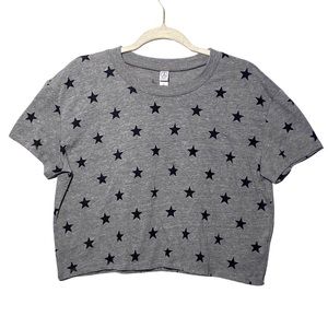 Alternative Women's Printed Ideal Cropped T-Shirt Eco Grey Stars Size M